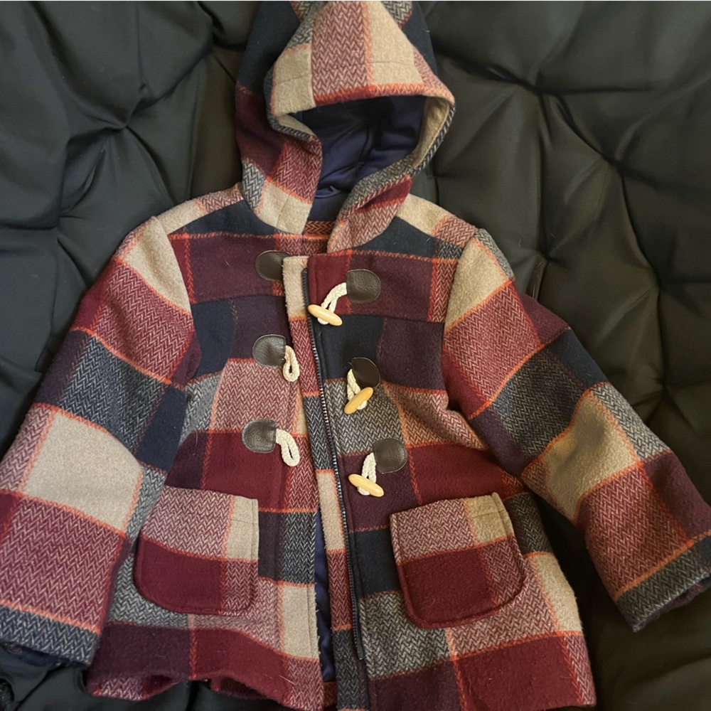 Cat and jack size 4/5 tartan plaid pea coat - Picture 4 of 4